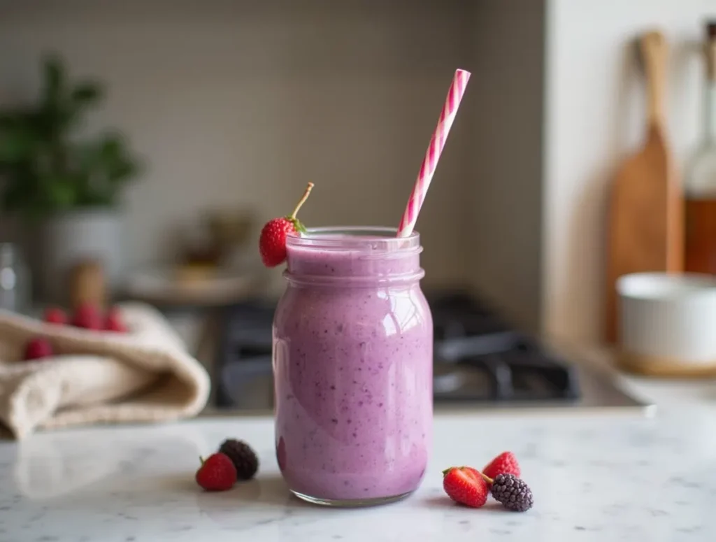 Smoothie Protéiné Myrtille et Amande