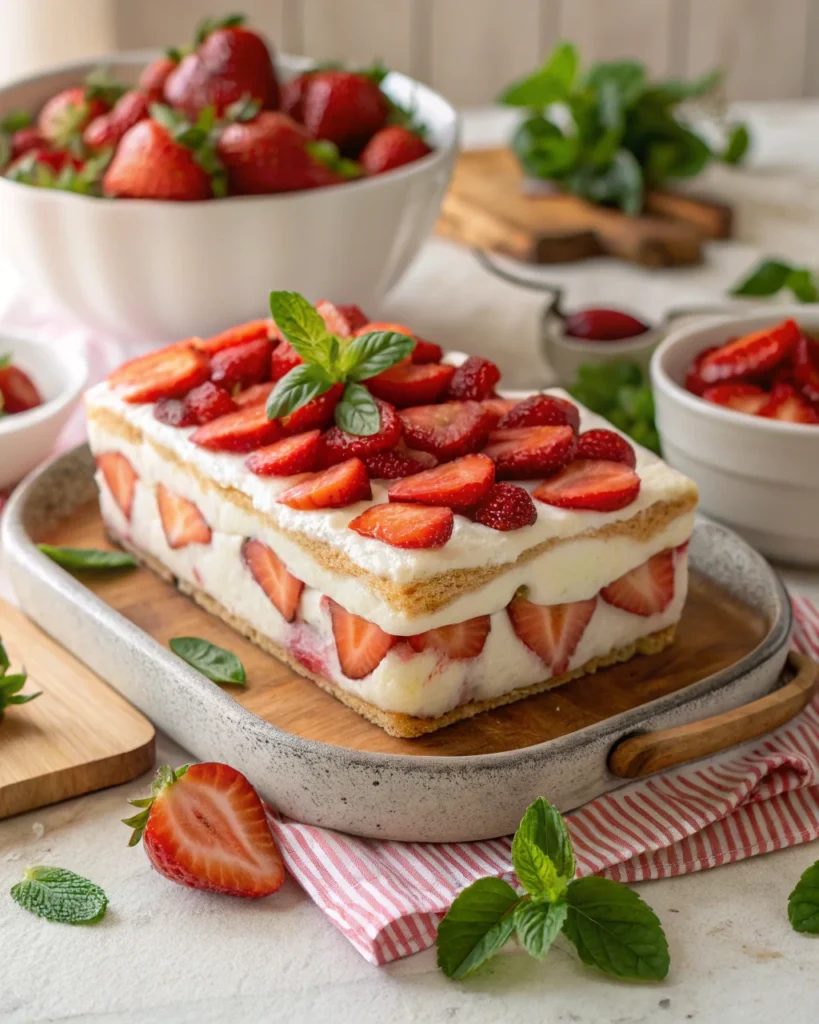 Le tiramisu aux fraises