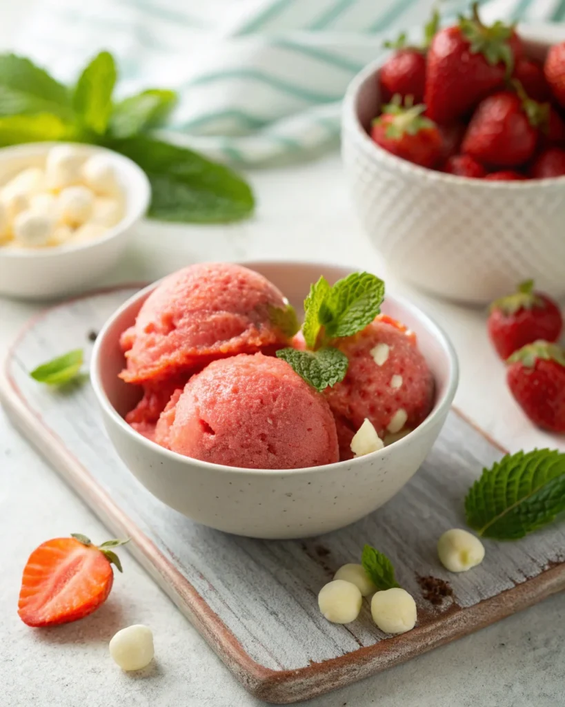 Le sorbet aux fraises minute