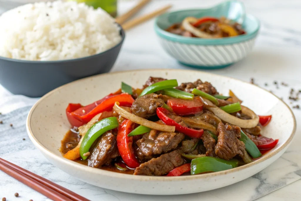 Bœuf Sauté aux Poivrons et Sauce Soja