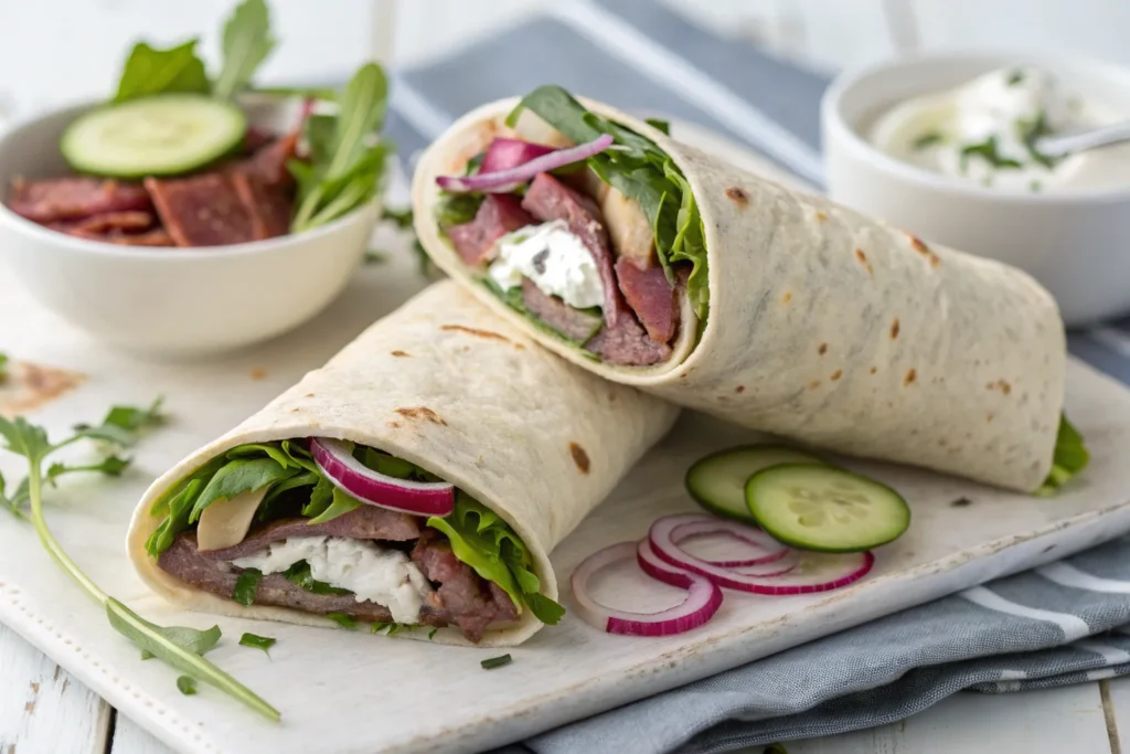 Wrap au Rosbif et Sauce au Raifort