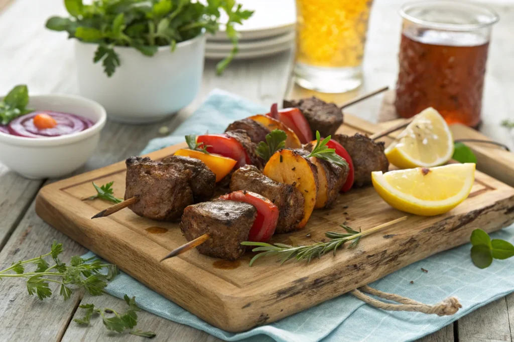 Brochettes de Bœuf Marinées à la Plancha