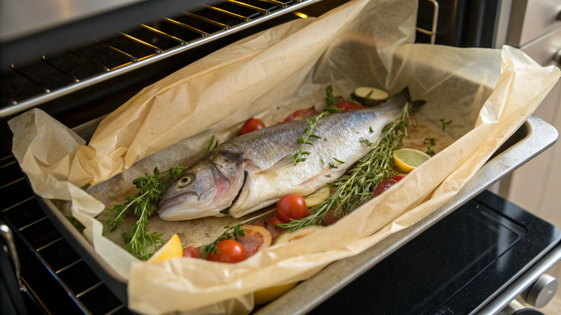 Poisson en papillote au four léger