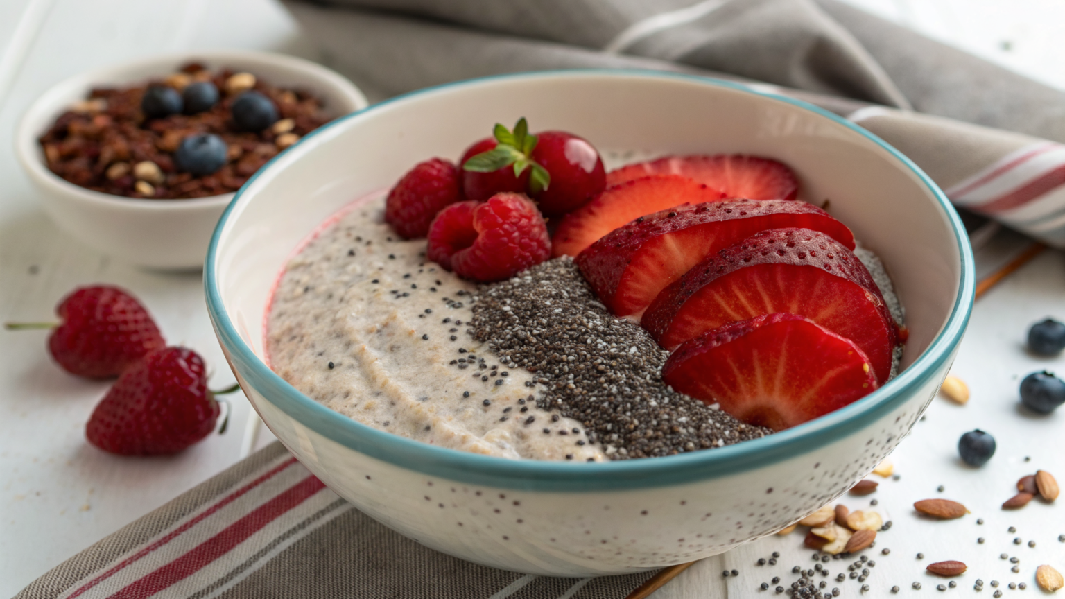 pudding de chia aux fruits rouges