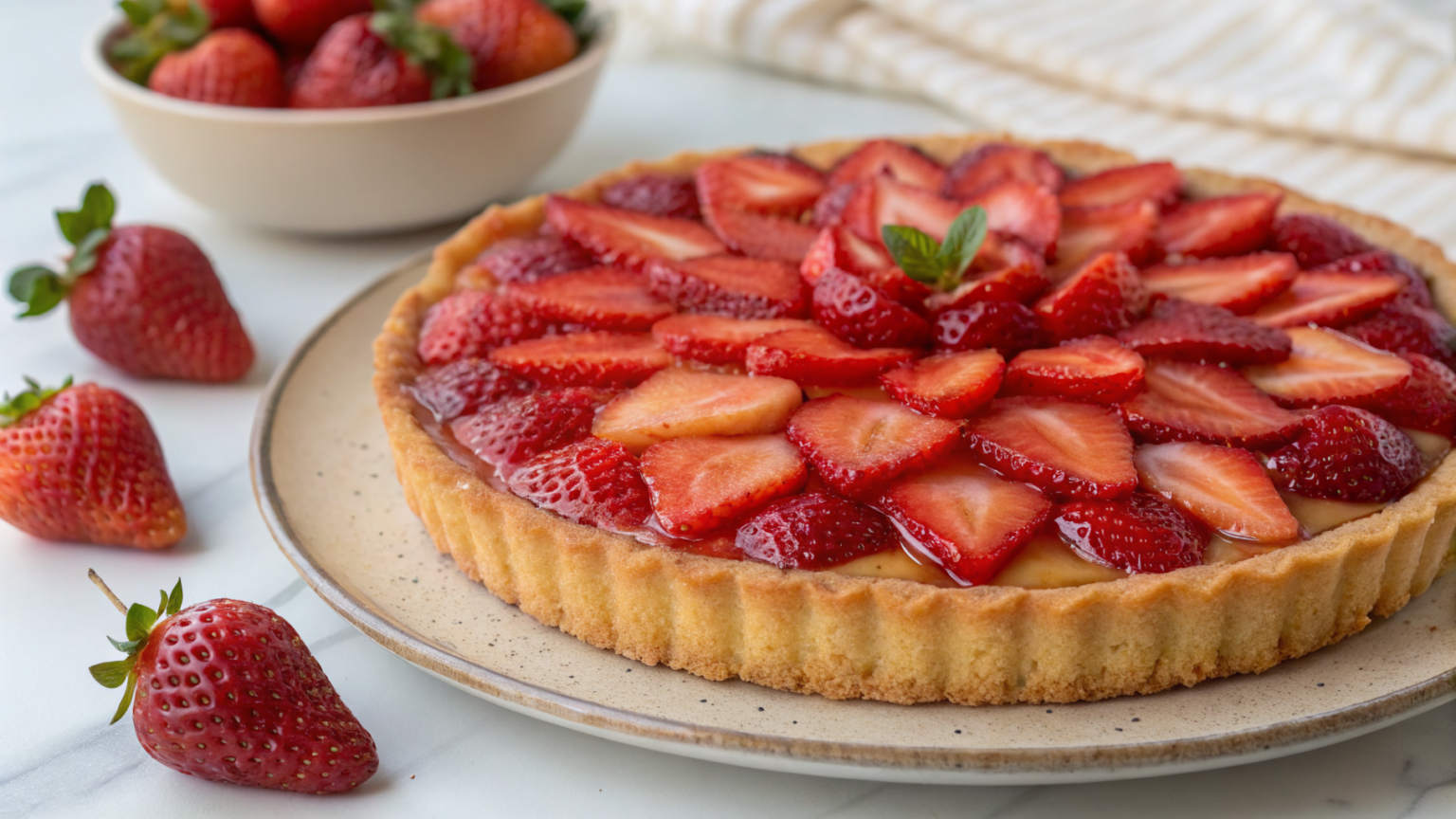 Recette Tarte aux fraises
